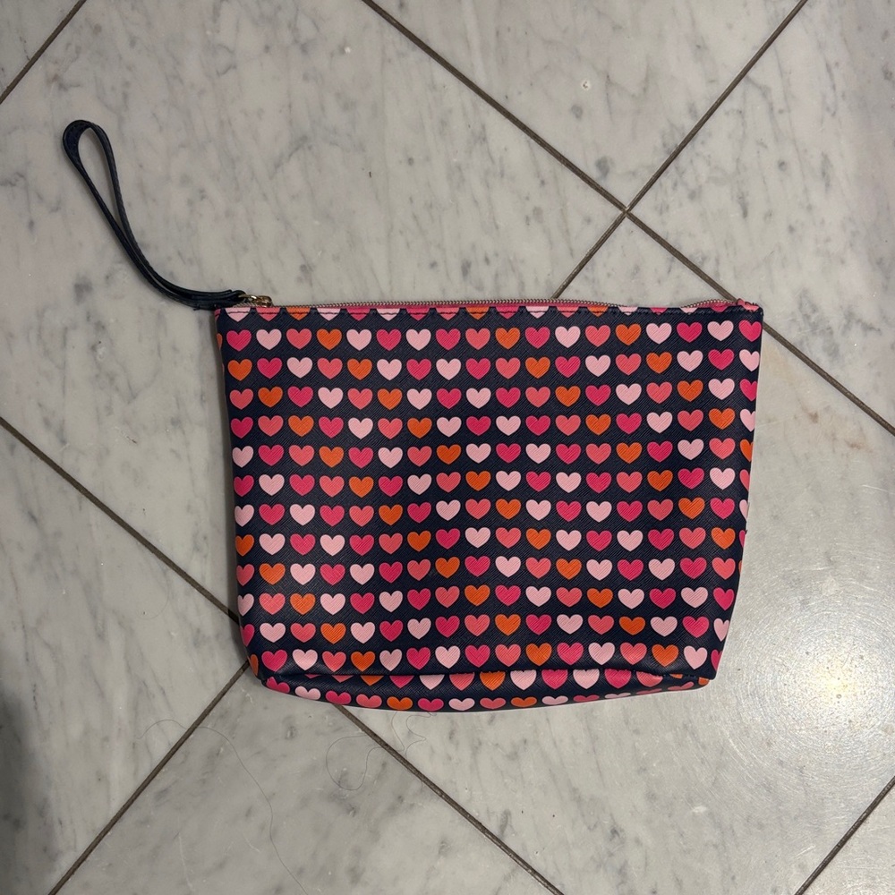 Heart-Print travel/cosmetic bag